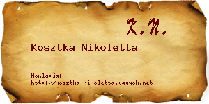 Kosztka Nikoletta névjegykártya