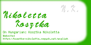 nikoletta kosztka business card